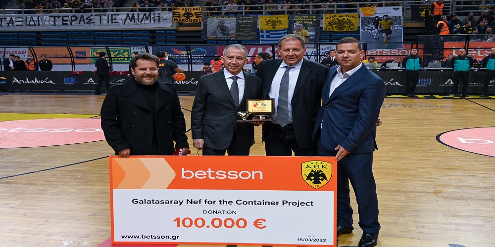 Betsson και ΑΕΚ BC προχώρησαν σε δωρεά 100.000€ για τους σεισμόπληκτους της Τουρκίας